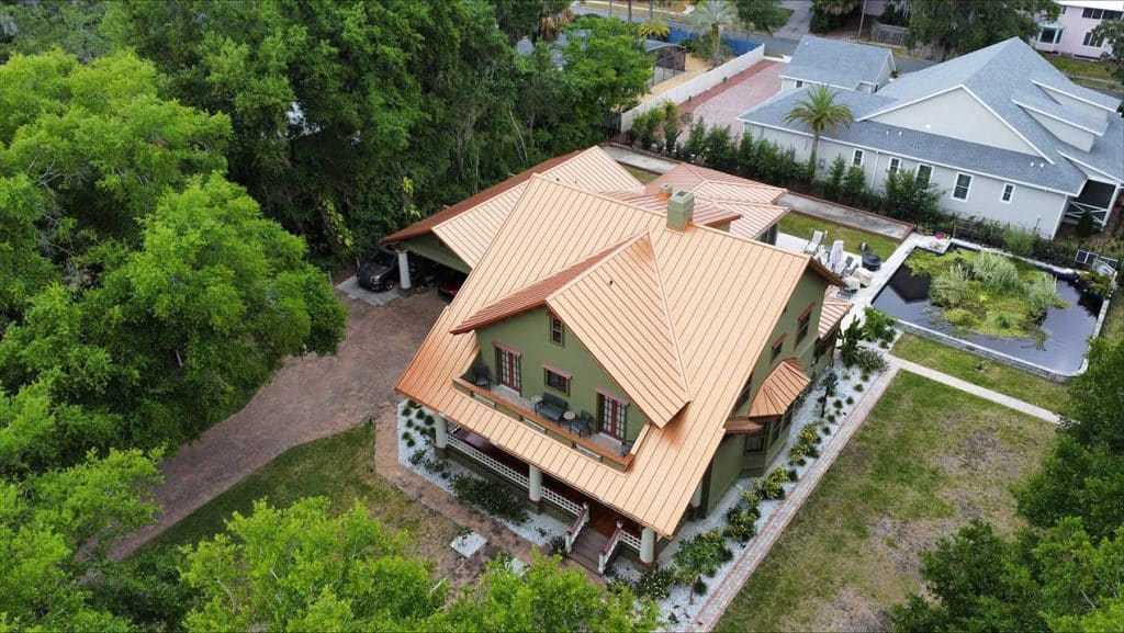 a gorgeous metal roof on an englewood home