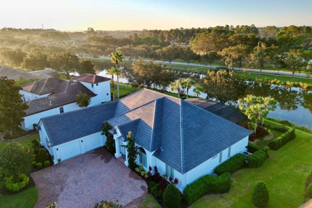 stone coated steel roof on a large florida home