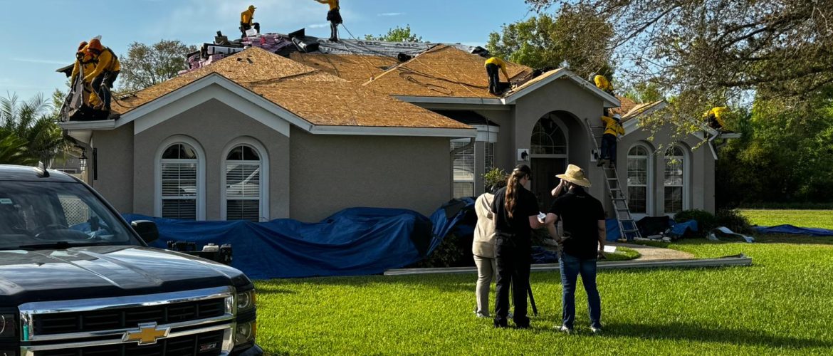 roofers in central florida working on a home's roof