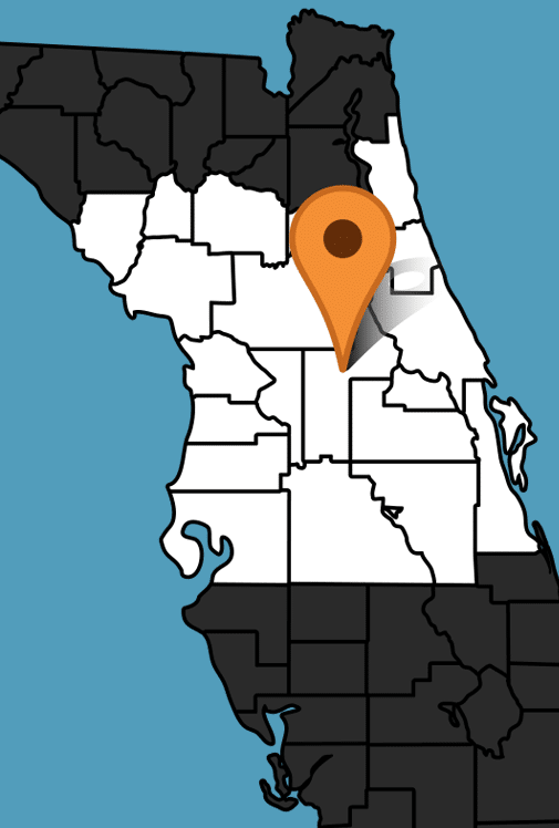 Map of Florida highlighting the Skymark Roofing service area
