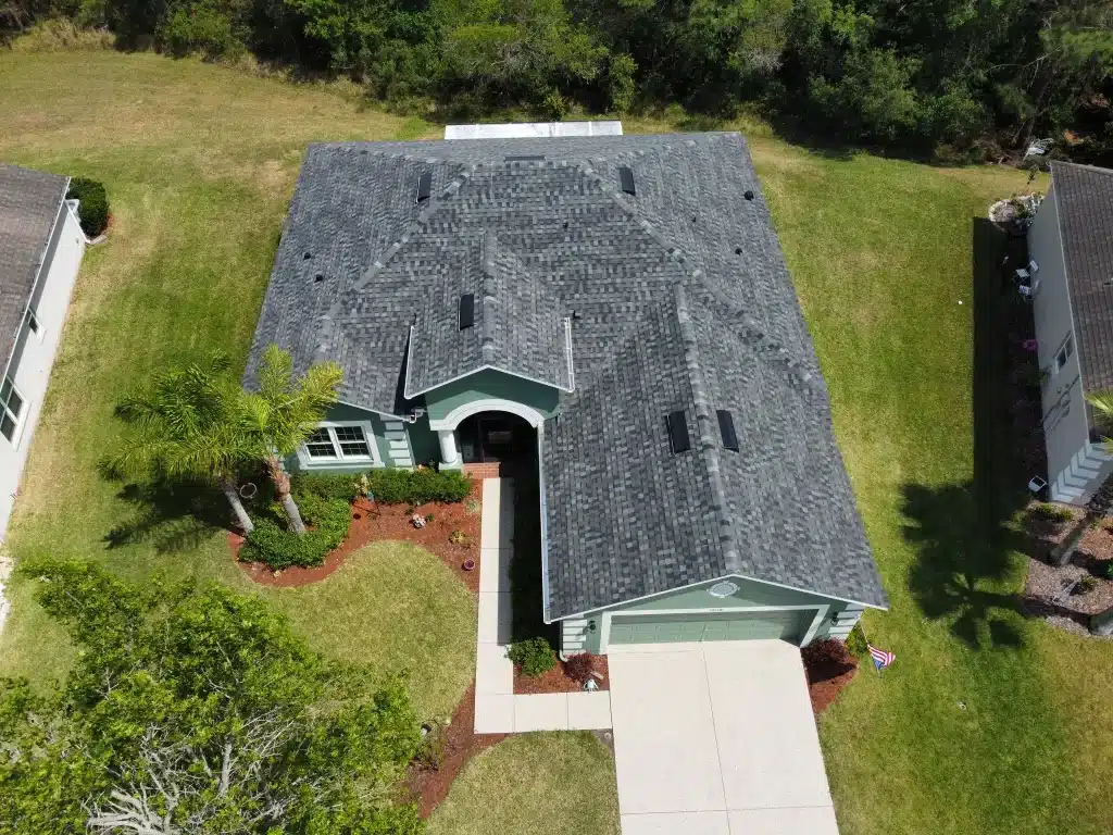 Underlayment along the roof ridge during roof install