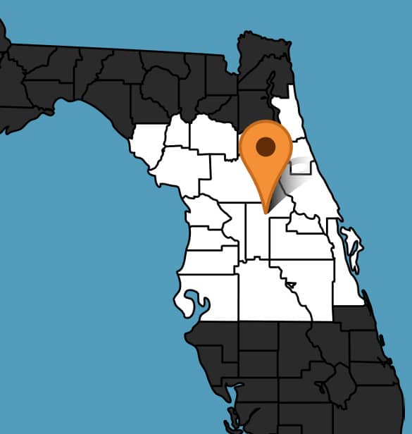 Map of Florida showing the Skymark Roofing service area